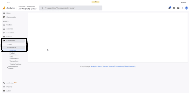 E-Commerce Data in Google Analytics